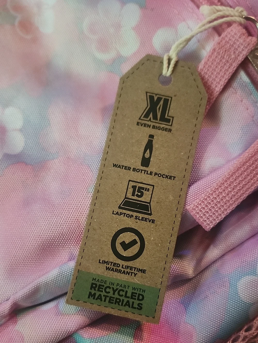 NWT Jansport Big Student Backpack- Pink Daisy Floral Print